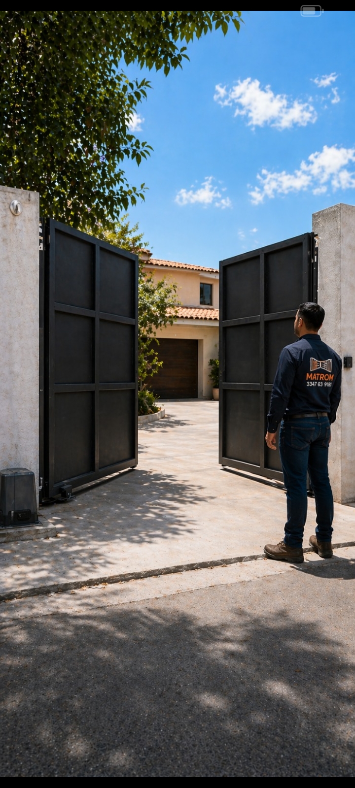 Portón instalado por MATROM